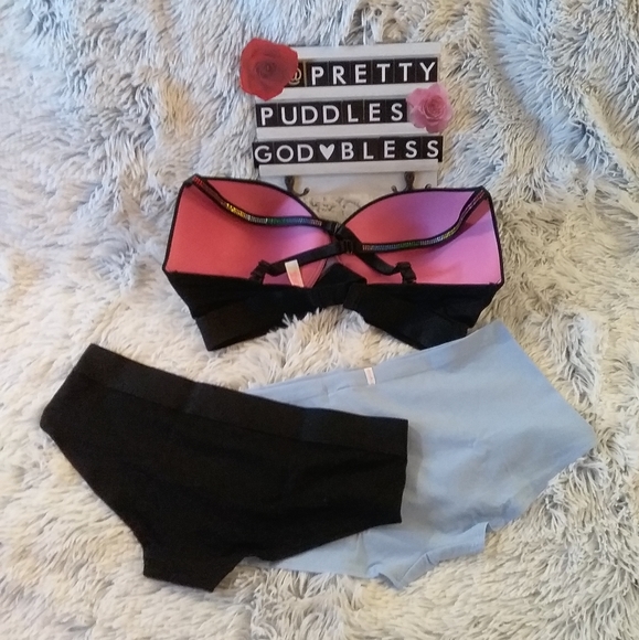 🌈 3pc LIMITED EDITION PINK 💎 BLING  Bra, Hipster, and Shortie Set 🌈 - Picture 9 of 16